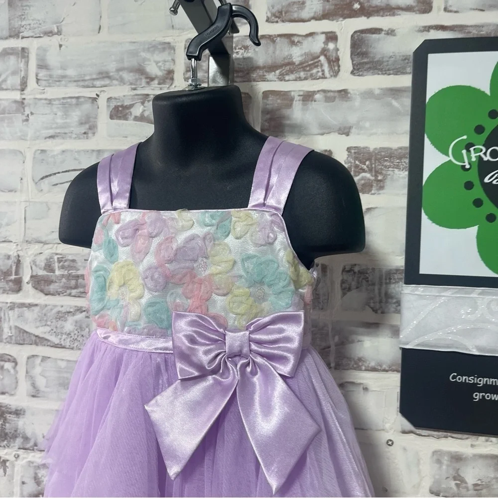 Jona Michelle Purple and White Formal Dress with Bow